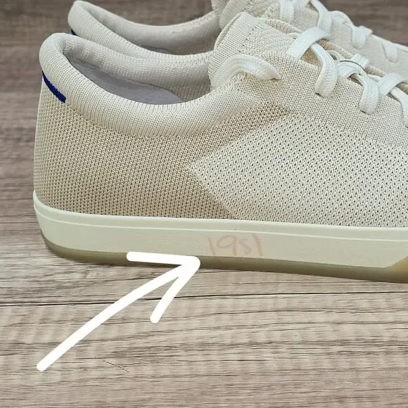 Rothy’s The Lace Up Women's Size 9 Blonde Biscuit Cream Knit Sneakers READ DESCR - Picture 2 of 10